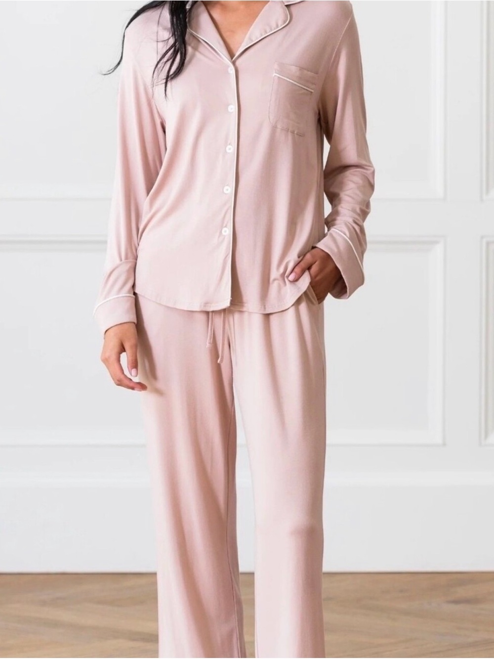Cozy Earth Bamboo Stretch-Knit Long Sleeve Pajama Set - Picture 2 of 5